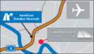 Gewerbehallen nah an der Autobahn.